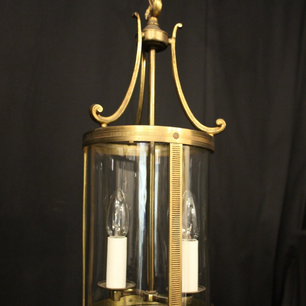 French Gilded Convex Hall Antique Lantern View IV