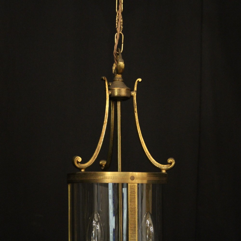 French Gilded Convex Hall Antique Lantern View VI