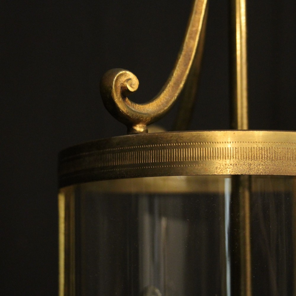 French Gilded Convex Hall Antique Lantern View VIII