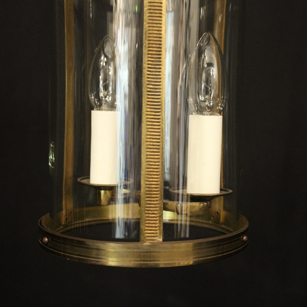 French Gilded Convex Hall Antique Lantern View IX