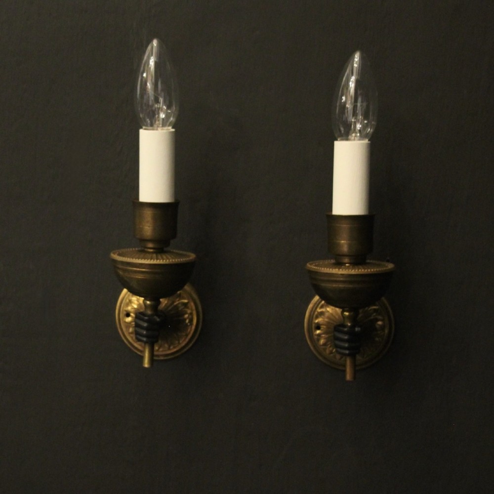 French Pair Of Single Arm Empire Wall Lights