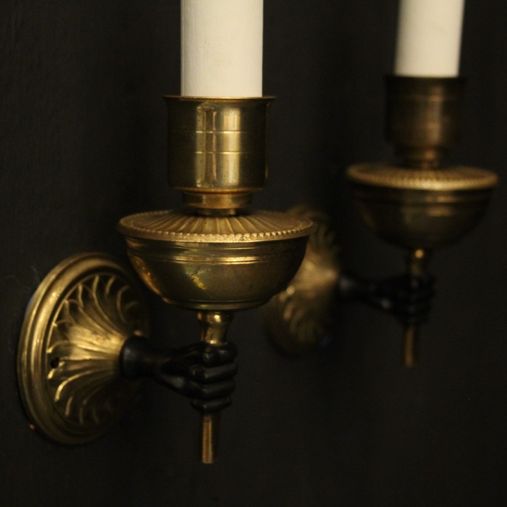 French Pair Of Single Arm Empire Wall Lights View VII