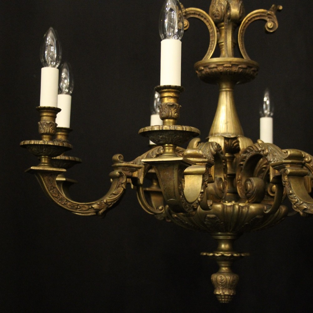 French Gilded bronze 8 Light Antique Chandelier View IV