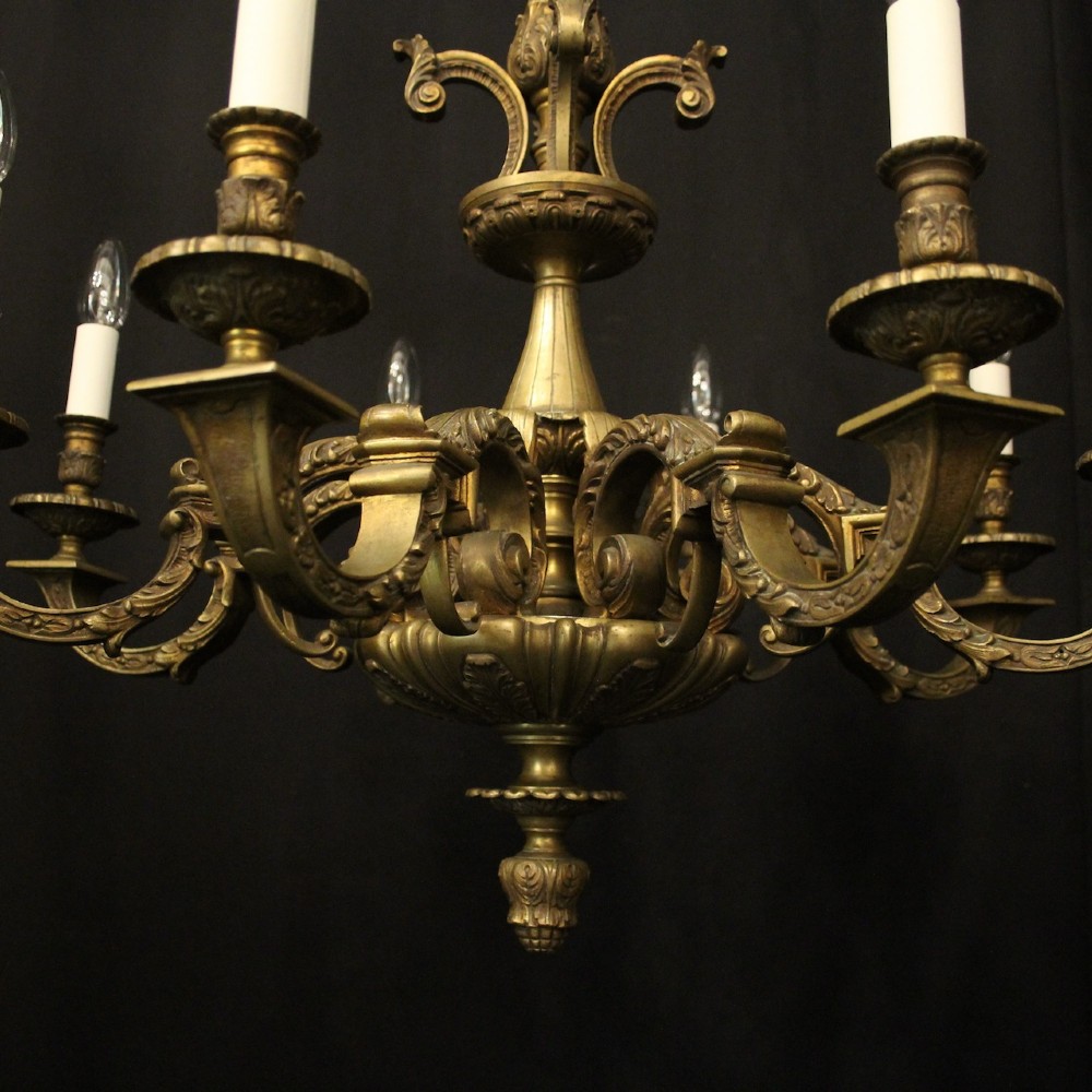 French Gilded bronze 8 Light Antique Chandelier View V