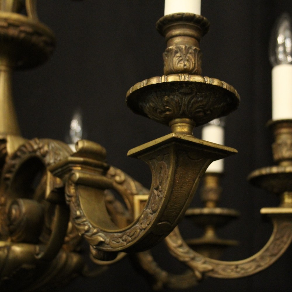 French Gilded bronze 8 Light Antique Chandelier View VI