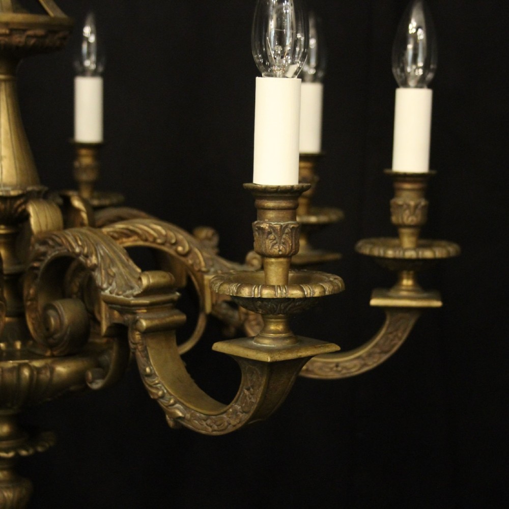 French Gilded bronze 8 Light Antique Chandelier View VII