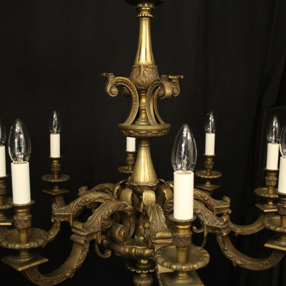 French Gilded bronze 8 Light Antique Chandelier View VIII