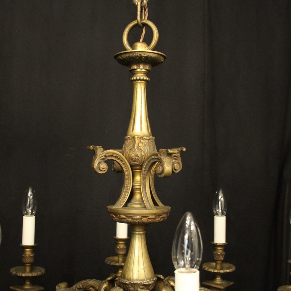 French Gilded bronze 8 Light Antique Chandelier View IX
