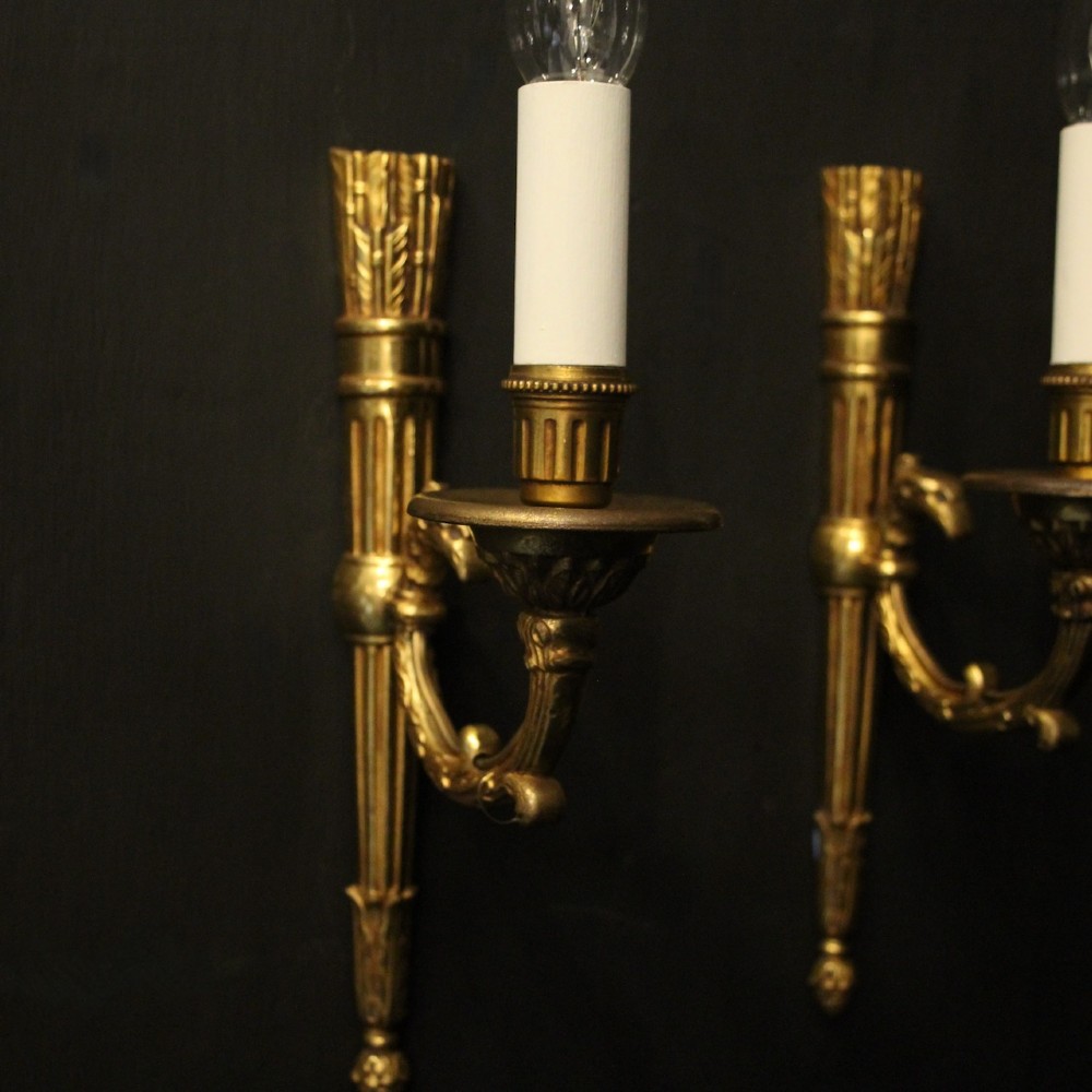 French Pair Of Gilded Empire Wall Lights View III