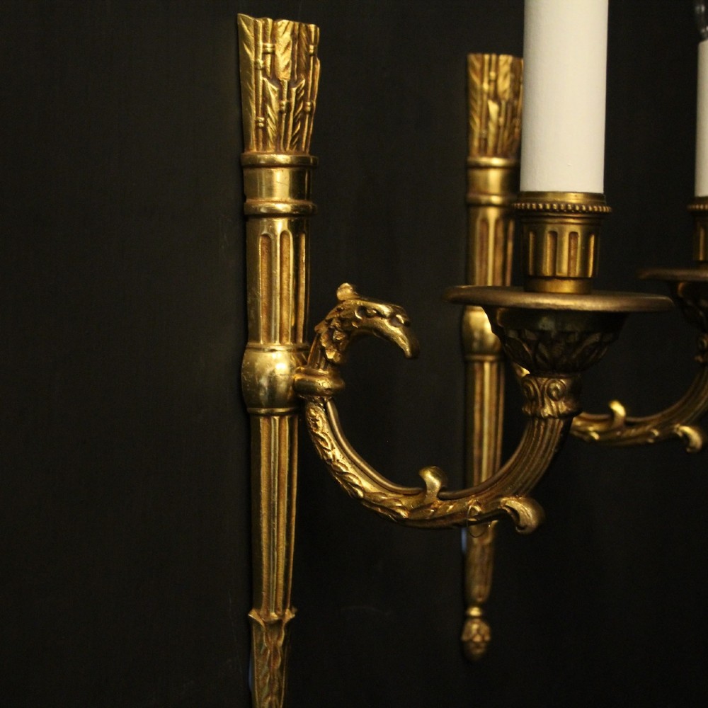 French Pair Of Gilded Empire Wall Lights View IV