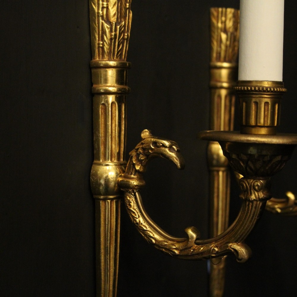 French Pair Of Gilded Empire Wall Lights View V