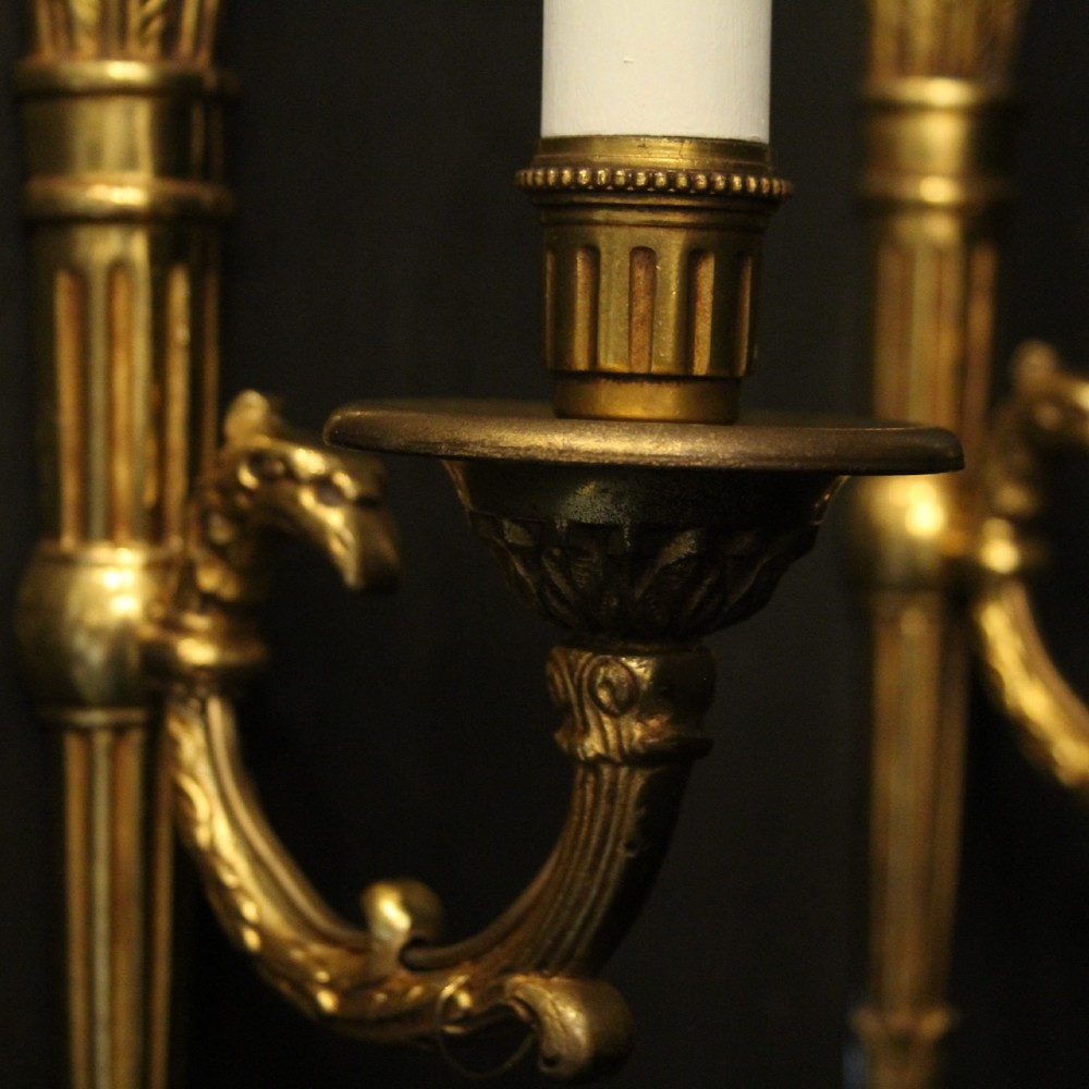 French Pair Of Gilded Empire Wall Lights View VI