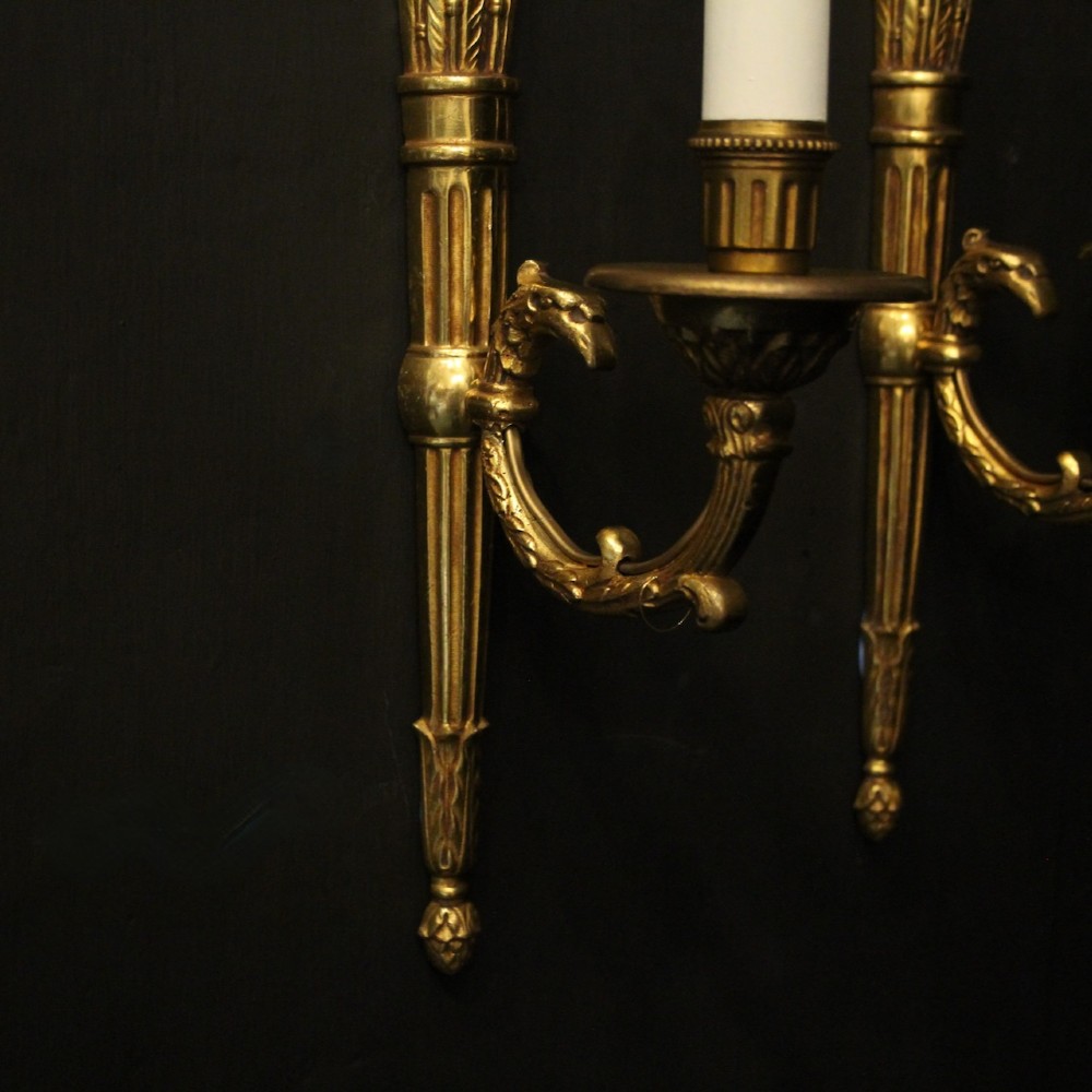 French Pair Of Gilded Empire Wall Lights View VII