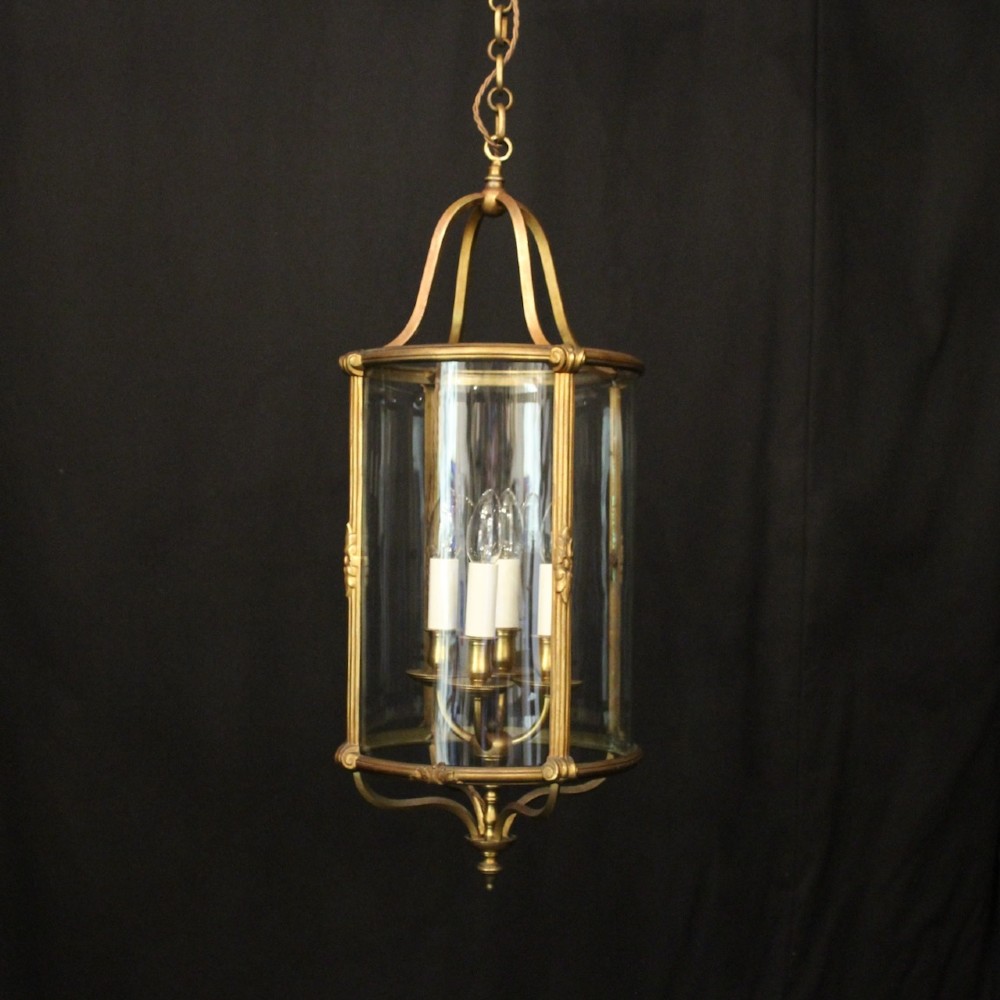 French Gilded Bronze 4 Light Antique Lantern