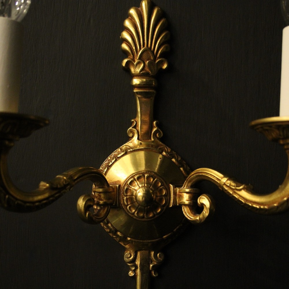 French Pair Gilded Bronze Empire Wall Lights View IV