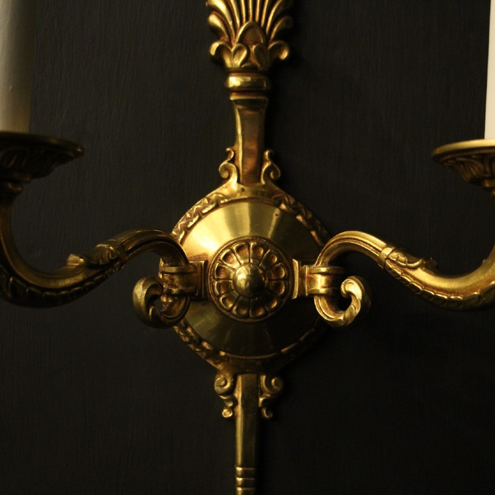 French Pair Gilded Bronze Empire Wall Lights View VI