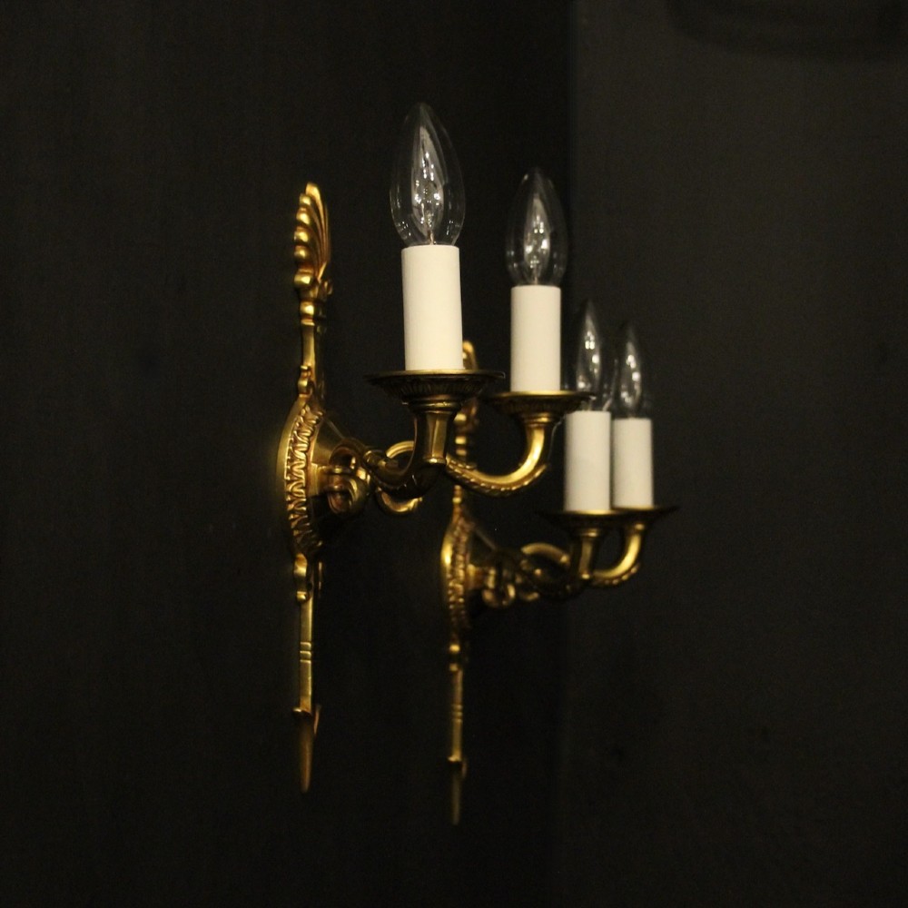 French Pair Gilded Bronze Empire Wall Lights View X