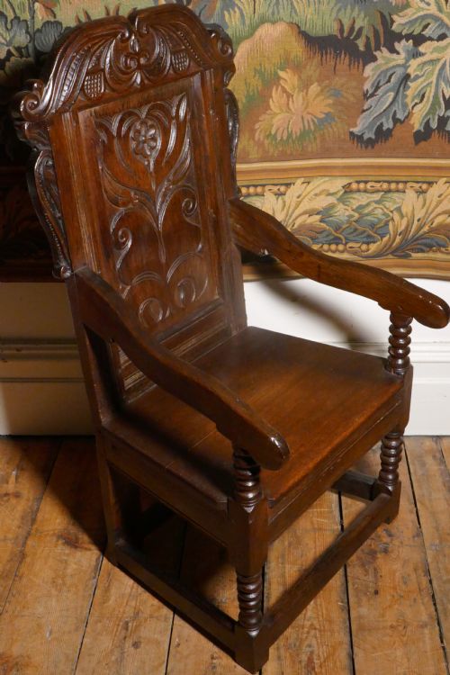 A 17TH CENTURY WAINSCOT CHAIR - ADDITIONAL PHOTO 3