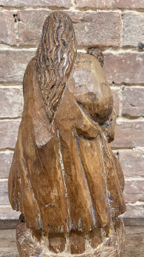 16TH CENTURY CARVED OAK MADONNA AND CHILD - ADDITIONAL PHOTO 21