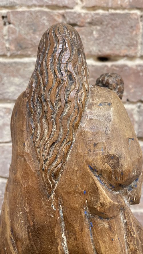 16TH CENTURY CARVED OAK MADONNA AND CHILD - ADDITIONAL PHOTO 22