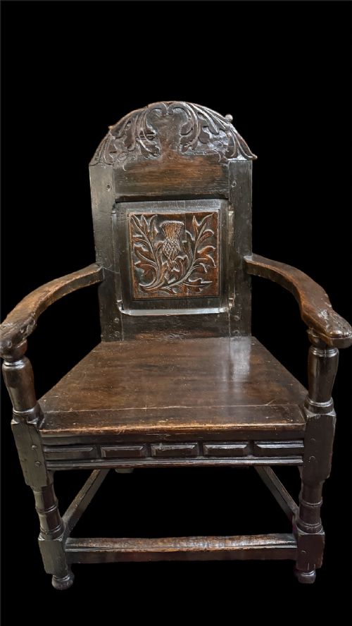 17TH CENTURY SCOTTISH WAINSCOT ARM CHAIR - ADDITIONAL PHOTO 1
