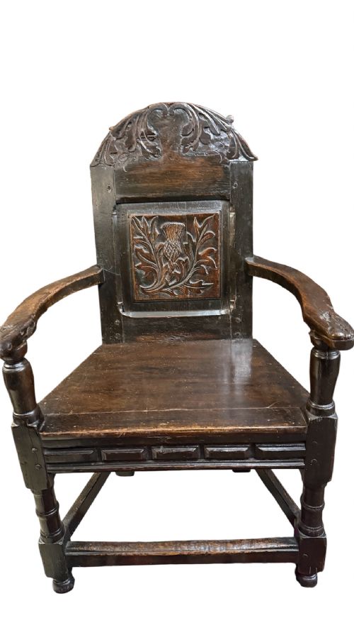 17TH CENTURY SCOTTISH WAINSCOT ARM CHAIR - ADDITIONAL PHOTO 2