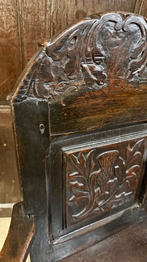 17TH CENTURY SCOTTISH WAINSCOT ARM CHAIR - ADDITIONAL PHOTO 15