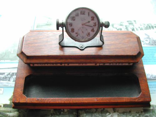 ZENITH POCKET WATCH MOUNTED WW1 PERIOD PEN TRAY OR PEN TIDY - ADDITIONAL PHOTO 1