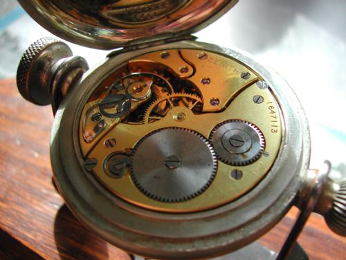 ZENITH POCKET WATCH MOUNTED WW1 PERIOD PEN TRAY OR PEN TIDY - ADDITIONAL PHOTO 8