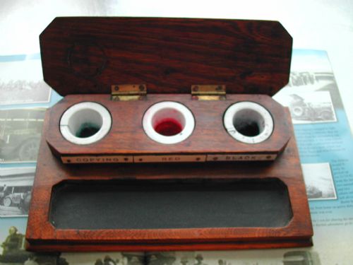 ZENITH POCKET WATCH MOUNTED WW1 PERIOD PEN TRAY OR PEN TIDY - ADDITIONAL PHOTO 9