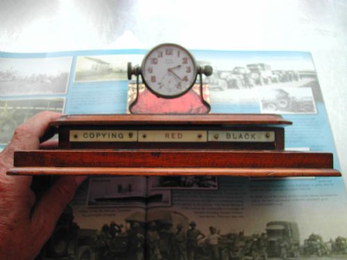 ZENITH POCKET WATCH MOUNTED WW1 PERIOD PEN TRAY OR PEN TIDY - ADDITIONAL PHOTO 10