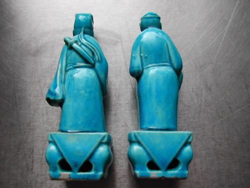 CHINESE 18TH CENTURY GROUP OF SIX TURQUOISE PORCELAIN FIGURES OF IMMORTALS - ADDITIONAL PHOTO 11
