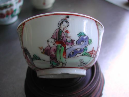 chinese 18th century famille rose porcelain tea bowl - CATEGORY: ANTIQUE CERAMICS - DATED 