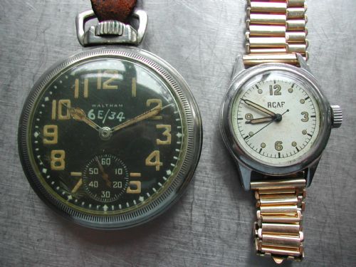 Ww2 Royal Canadian Air Force Military Issue Pilots and Navigators Watches, a Pair Circa 1942