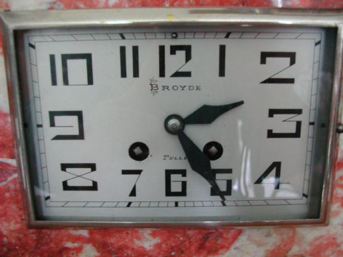 ART DECO MARBLE CLOCK MOUNTED WITH PAN PLAYING PIPES TO A DOVE OF PEACE - ADDITIONAL PHOTO 1