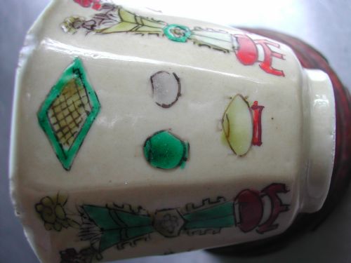 KANGXI PERIOD FAMILLE VERTE CAFE'AU LAIT HEXAGONAL WINE CUP CIRCA 1700 - ADDITIONAL PHOTO 5