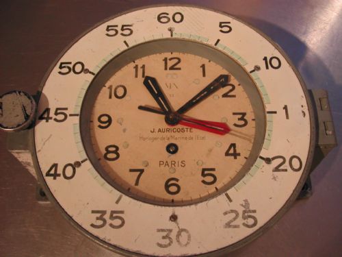 j auricoste french military naval issue clock marine nationale' circa 1950's - CATEGORY: ANTIQUE MISCELLANEOUS - DATED 1950