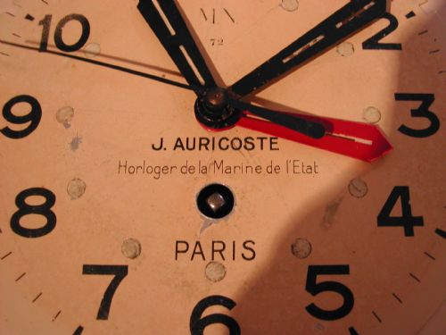 J AURICOSTE FRENCH MILITARY NAVAL ISSUE CLOCK MARINE NATIONALE' CIRCA 1950'S - ADDITIONAL PHOTO 1