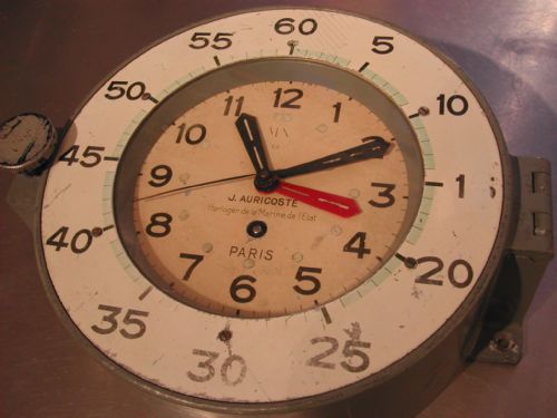 J AURICOSTE FRENCH MILITARY NAVAL ISSUE CLOCK MARINE NATIONALE' CIRCA 1950'S - ADDITIONAL PHOTO 7
