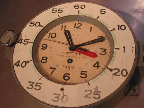 J AURICOSTE FRENCH MILITARY NAVAL ISSUE CLOCK MARINE NATIONALE' CIRCA 1950'S - ADDITIONAL PHOTO 8