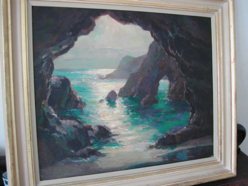 NEWLYN SCHOOL CORNISH COASTAL SCENE OIL ON BOARD BY GARSTIN COX 1892 TO 1933 - ADDITIONAL PHOTO 2