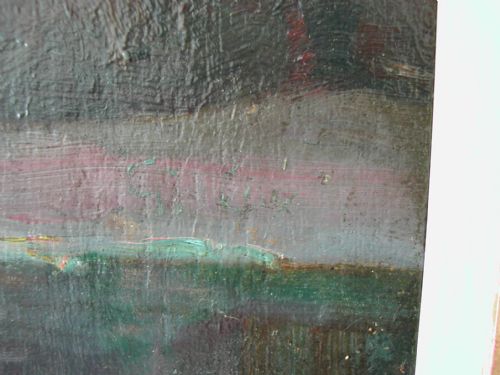 NEWLYN SCHOOL CORNISH COASTAL SCENE OIL ON BOARD BY GARSTIN COX 1892 TO 1933 - ADDITIONAL PHOTO 3