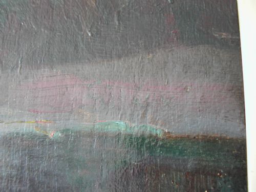 NEWLYN SCHOOL CORNISH COASTAL SCENE OIL ON BOARD BY GARSTIN COX 1892 TO 1933 - ADDITIONAL PHOTO 4