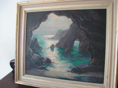 NEWLYN SCHOOL CORNISH COASTAL SCENE OIL ON BOARD BY GARSTIN COX 1892 TO 1933 - ADDITIONAL PHOTO 8