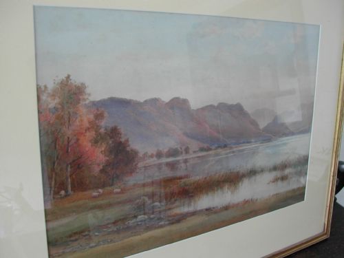 water colour of the lake district by edward arden - CATEGORY: ANTIQUE ART - DATED 1910