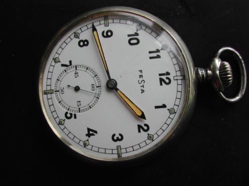 GERMAN WW2 FESTA POCKET WATCH PROBABLY UBOAT ISSUED CIRCA 1943 - ADDITIONAL PHOTO 1