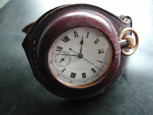 very rare ww1 centre seconds small fob watch and its original ww1 leather strap circa 1917 - CATEGORY: ANTIQUE CHAIRS - DATED 