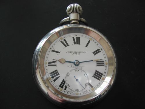 john elkan ltd railway pocket watch circa 1930 - CATEGORY: ANTIQUE CLOCKS - DATED 1930