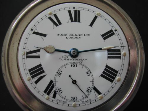 JOHN ELKAN LTD RAILWAY POCKET WATCH CIRCA 1930 - ADDITIONAL PHOTO 4