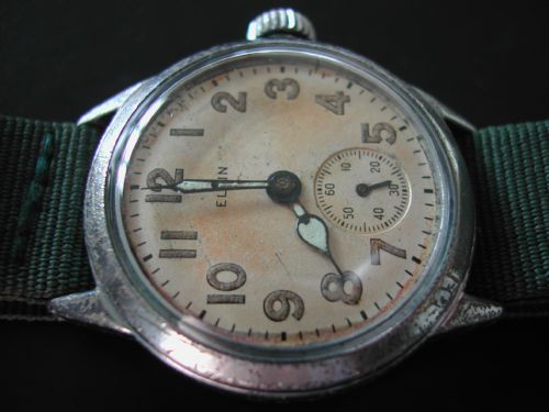 ww2 american army issue elgin 554 circa 1940 - CATEGORY: ANTIQUE CLOCKS - DATED 1940